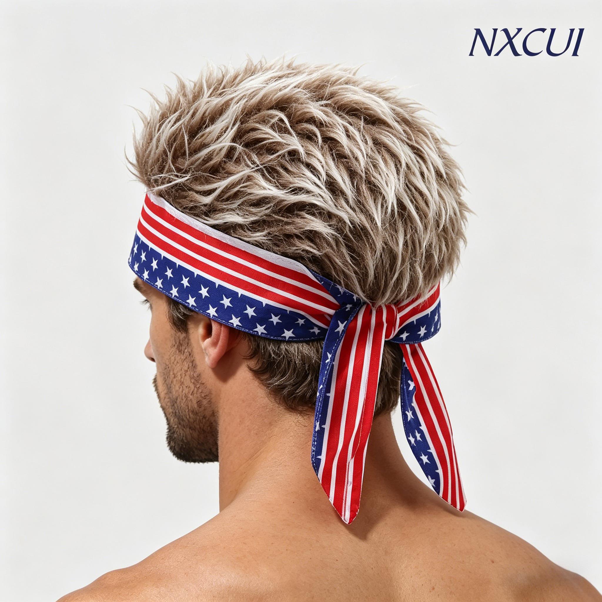 NXCUI National Flag Wig Headband Hat, Funny Costume Party Hat with Fake Hair for Sports Fans, USA/Mexico/Canada/Argentina Flag