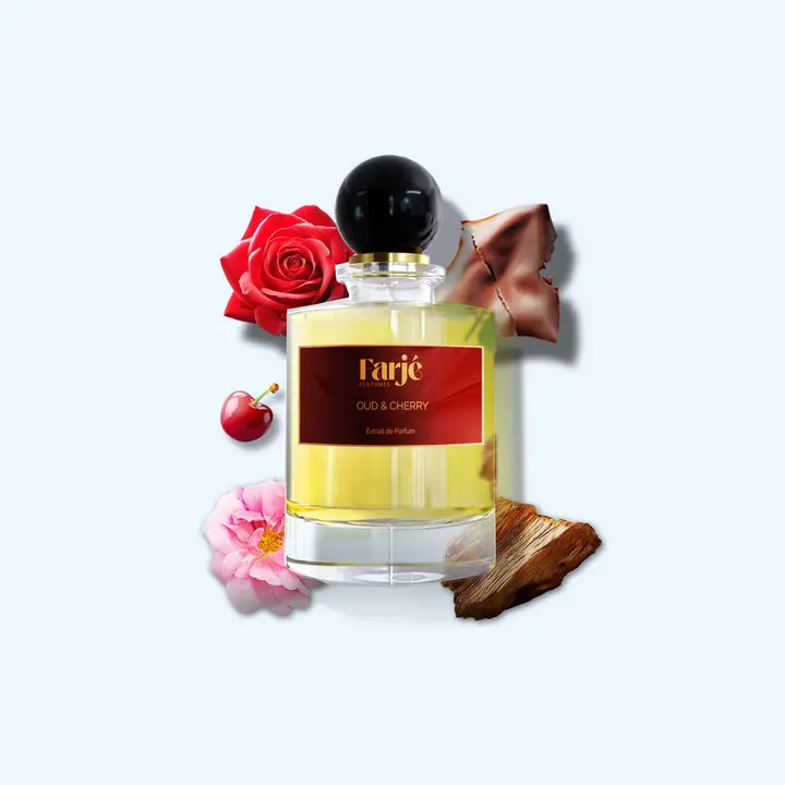 Farje Perfumes – Oud and Cherry Extrait De Parfum Unisex 100ml – Finest Niche Quality Ingredients – Fruity Oud Fragrance with Cherry, Turkish Rose and Leather – Bold, Sweet and Long Lasting