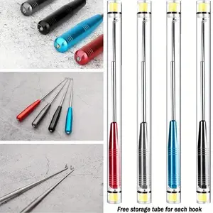 Fish Hook Remover Tool, Fishing Hook Quick Removal Descending Device, Fishing Gear Security Equipment Kits for Adult, Hook Extractor Accessories Detacher Tools with 4PCS Storage Tube