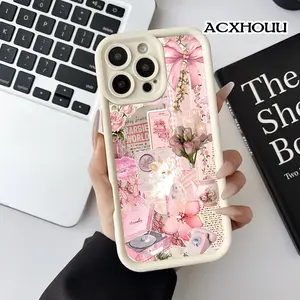 Softcase for iPhone 17 16 E Pro Max 15 Plus 14 13 12 11 XS XR Barbie Pink Aesthetic Shockproof Silicone Lightweight Anti-Scratch Cover