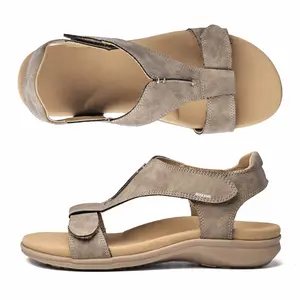 Women's Sandals Soft Footbed Open Toe Adjustable Slip On Slippers Comfort Flat Sandals for Summer