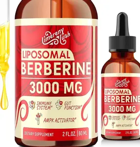 Liposomal Berberine Supplement - 3000mg Berberine Complex Activating AMPK & GLP-1, Berberine HCL Liquid Drop with Ceylon Cinnamon, Green Tea, Bitter Melon, Turmeric and Prebiotic Blend for Women & Men