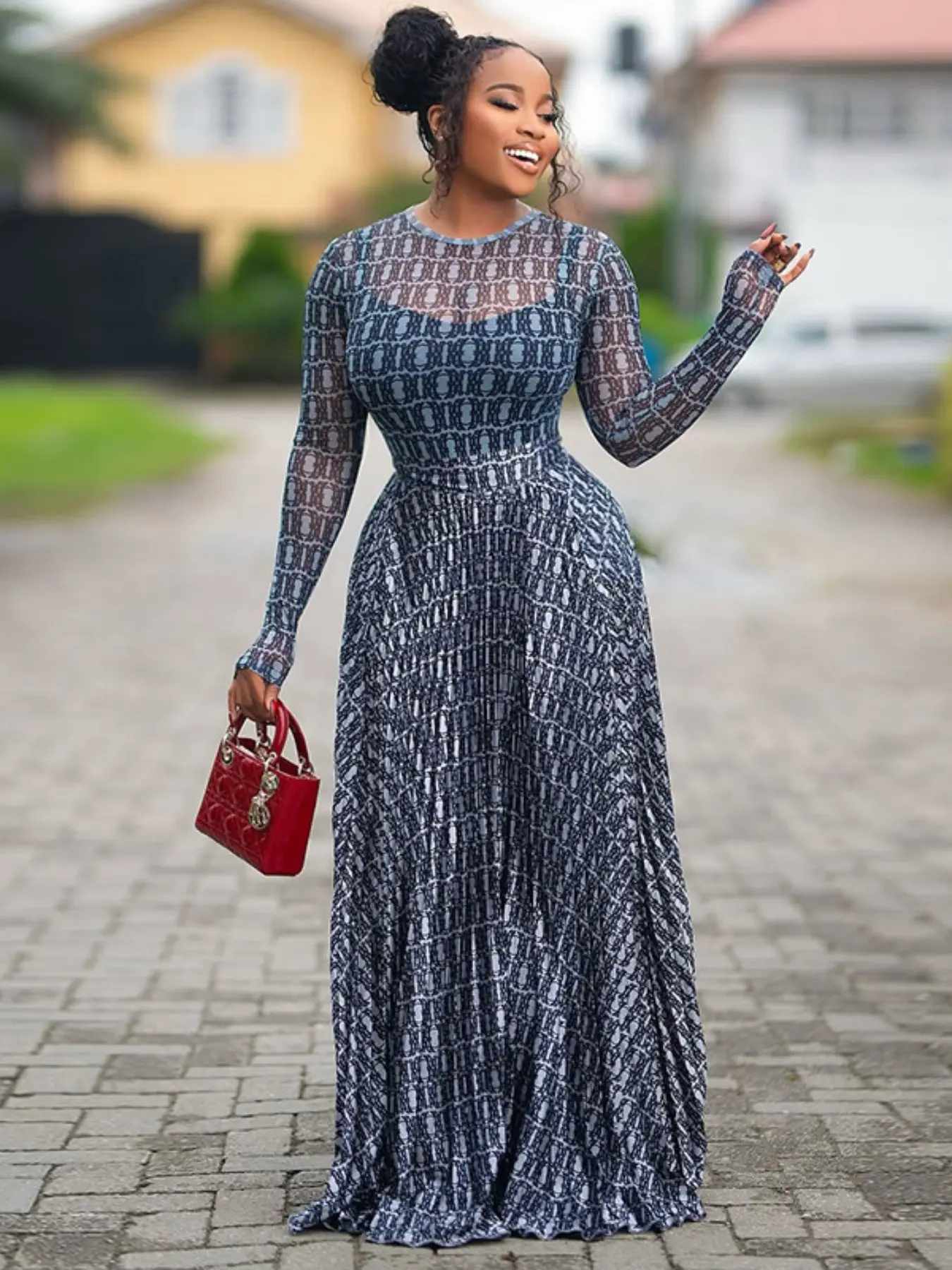 fitted midi dress casual Denim Belted Midi Dress S