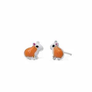 Orange Capybara Earring Studs