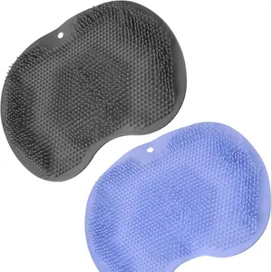 2Pcs Shower Foot Scrubber Mat Back Washer Exfoliating Bath Wash Pad Wall Mounted Slip Suction Cups for Use in Cleaner Men and Women