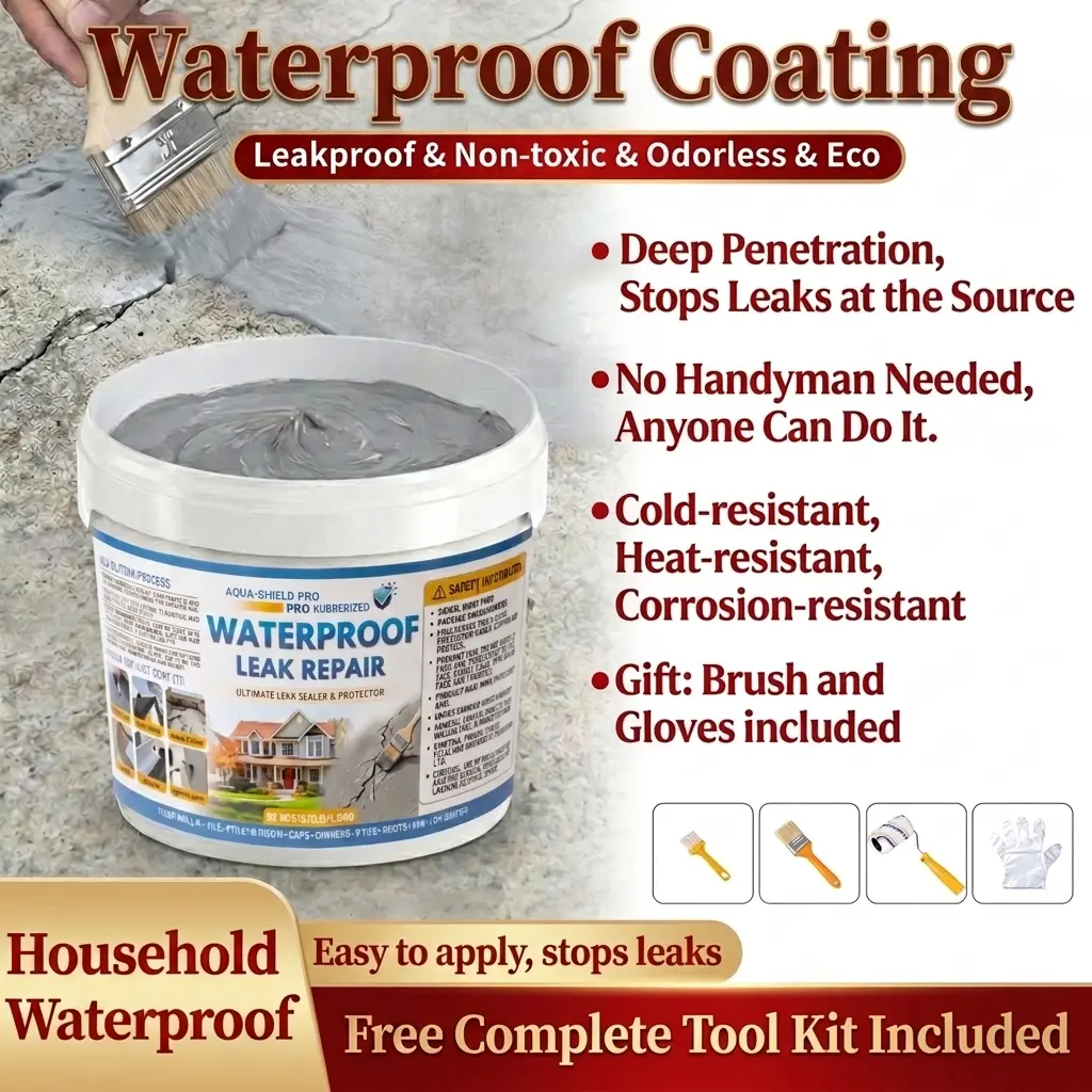 Pintura selladora impermeable antifugas para techos, paredes y canaletas, 1.1lb/3.3lb/6.6lb/11lb, lista para usar, no tóxica, ecológica y segura. Fórmula de caucho flexible que penetra profundamente en fisuras finas.