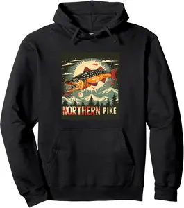 Cool predatory Northern Pike Fish Costume for fishing Lovers Pullover Hoodie