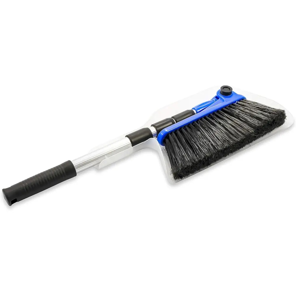 Adjustable Cleaning Broom and Dustpan Set - 24-52 In Adjustable Length, Portable Compact Full-Size, Ideal for RV, Home, Outdoors Use (43623-A)