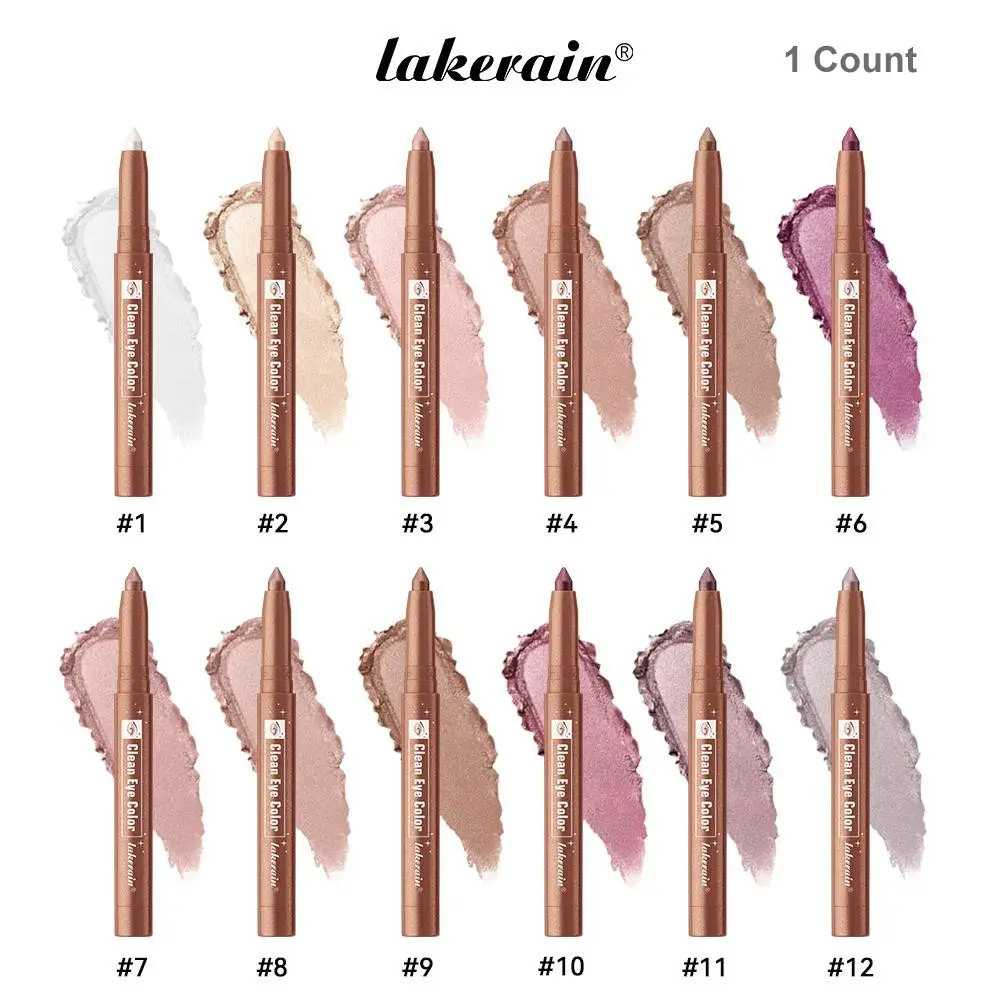 Bronze Eyeshadow Pencil Crayon, Waterproof & Smudge-Proof, Long-Lasting Creamy Glitter Eyeshadow Stick, Smooth & Lightweight for Easy Application, Buildable Color for Eye Makeup, 12 Shades Optional, Eyemakeup, Eye Makeup Products