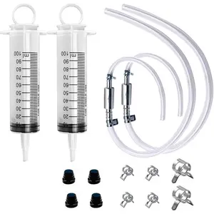2 Set Brake Bleeder Hose Kit Includes 2 Pcs Brake Fluid Bleeder Kit and 2pcs 100ml Syringes,Universal Break Bleeder Kit Car Accessories for Car Motorbike Bike (2 Sets)