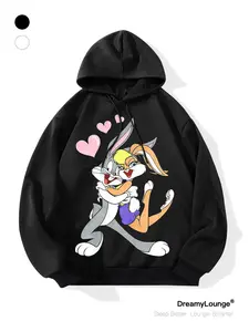 Classic Looney Tunes Bunny Lola Print Hoodie, Loose Fit Casual Breathable Sweatshirt, Outdoor Sports Wear, Home Clothing