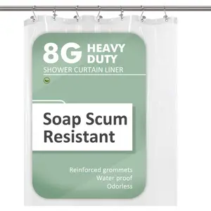 Small shower curtain for the shower stall, size 36 x 72 inches, PEVA -- waterproof, environmentally friendly,, odorless, PVC-free plastic, with metal sheathing (transparent)