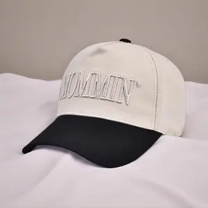 MOMMIN' Embroidered Baseball Cap for Moms Beige & Black Adjustable Mom Hat with Heart Detail Soft Cotton Material Casual Summer Sun Hat outdoorfun