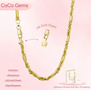 (NEW) 14K Real Gold Plated Milano Rope Chain Necklace or Bracelet for Women & Men – 5mm Wide, Gift Box Included, Water-Resistant, Tarnish-Resistant, High Polish Reflective Shine, Trendy Everyday Jewelry Gift