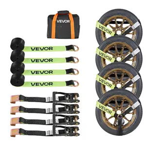 fathersdaygift  VEVOR Wheel Chock Tie-Down Kit, Tire-Style Trailer Tie Down Strap, Car Tie Down Kit with Flat Hook, Break Strength 10009 lbs Working Load 3333 lbs Motorcycle Tie-Down System for ATVs, SUVs, Trailers