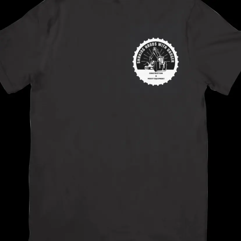 Shaking hands with danger heavy equipment shirt