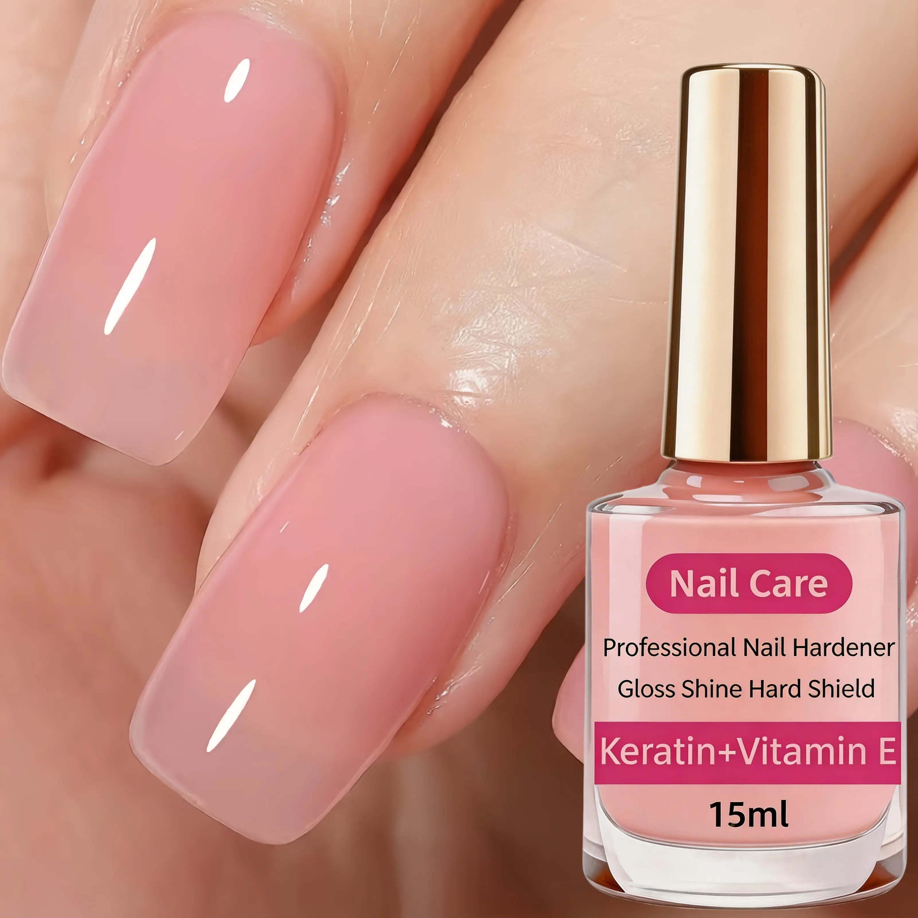 2PCS Nail Strengthener For Weak Splitting BreakFast Dry Keratin 3 Day Nail Care Nail Polish Care ProductsFor Weak Nails |4 In 1 Natural Nail Protein Hardener ldealFor Manicure & Nail Care, Smoothes Strengthens NailsAlcohol Free, Nail