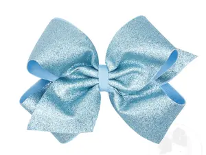 Large Light Blue Glitter Bow