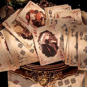 Vintage Dream Figure Theme Playing Cards, 55pcs/set Creative Fantasy Themed Card Game, Durable Game Props for Holiday Anniversary Birthday, Hobby Cards