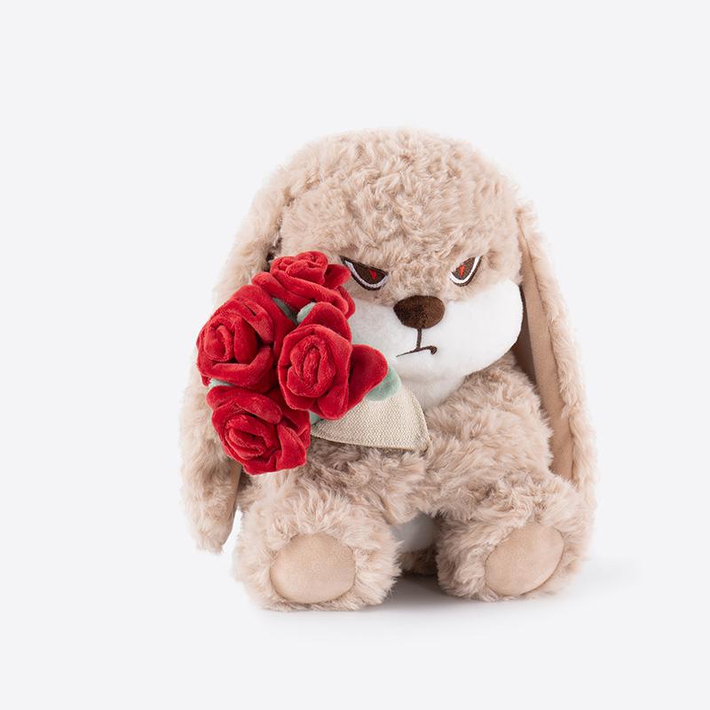 【ZEIO TOYS】RoseDiuDiu  plush toy rabbit doll cute rabbit baby doll soothing doll for boys and girls birthday gift, holiday gift, gift for giving cat hunting Cool Drop