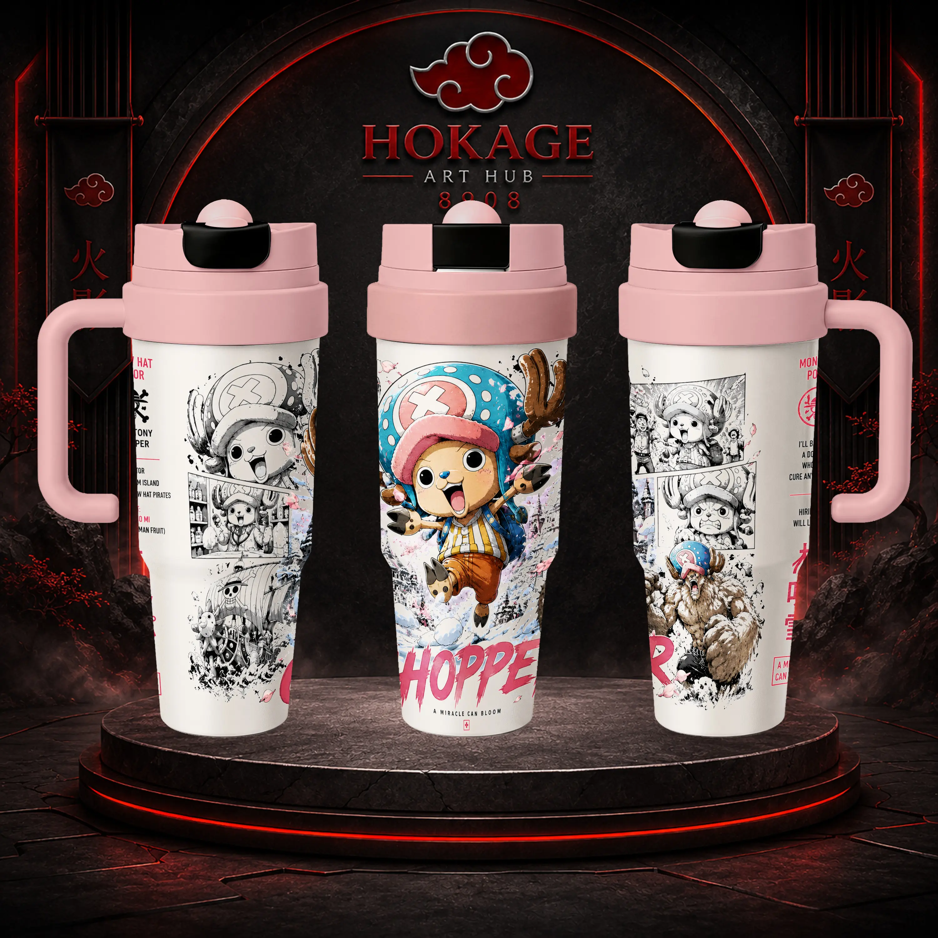Insulated Tumbler Tony Tony Chopper Straw Hat Doctor OnePiece Anime Stainless Steel 17oz 24oz 30oz Travel Mug Double Wall Vacuum Hot Cold Coffee Cup Reusable Drinkware Anime Gift for Fans