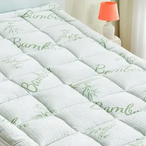 King Mattress Pad Cover, Viscose Made from Bamboo Pillow Top Cooling Mattress Topper for King Size Bed, 6-21 inches Deep, 78x80 inches