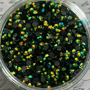 AB Black Resin Rhinestones - Bulk Rhinestones - Choose Your Size & Quantity - Ideal for Nails, Phone Cases, Bling Tumblers and Shoes