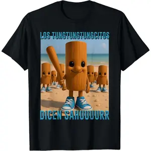 Men Women's Casual Graphic Tee Trendy Internet Meme Los Tungtung Dicen Sahur AI Generated T-Shirt Short Sleeve Fashion Clothing Sweatshirt