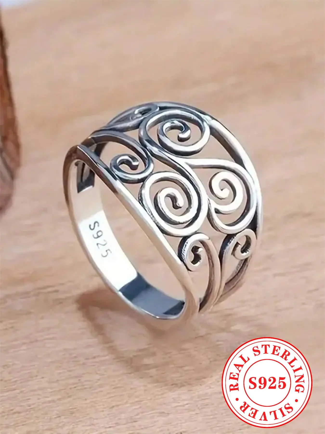 925 Sterling Silver 925 Sterling Silver Ring, Fashion Jewelry for Party, Daily Clothing Decor, Wedding Engagement Anniversary Jewelry for Birthday Gif