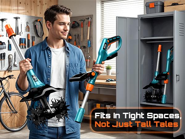 SEESII Electric Tiller for Gardening, 360 RPM Rototiller Cordless Cultivator, Total 8000mAh Battery Powered Garden Tiller 4 Pcs Blades for Smooth Tilling, Handheld Tiller for Raised Garden Beds Outdoorfun#SummerVibes SEESII Electric Tiller for Gardening, 360 RPM Rototiller Cordless Cultivator, Total 8000mAh Battery Powered Garden Tiller 4 Pcs Blades for Smooth Tilling, Handheld Tiller for Raised Garden Beds Outdoorfun#SummerVibes