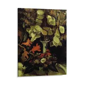 Vincent Gogh Prints Vase with Honesty Art Poster Wall Art Picture Frame Painting Poster Canvas Print Posters Artworks Bedroom Living Room Decor