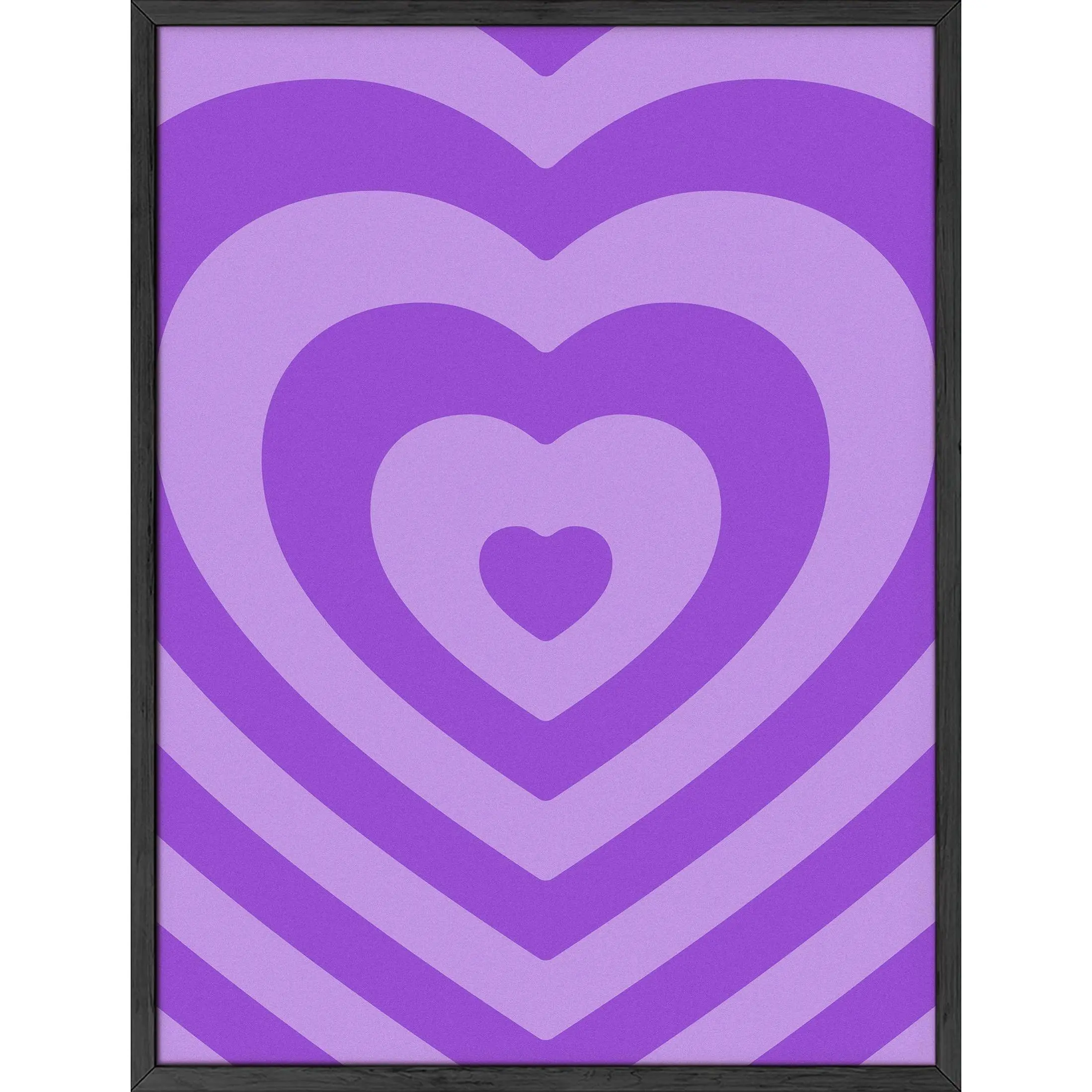 Layered Purple Heart Poster - Artistic Wall Decor Print for Room Aesthetic and Vibe