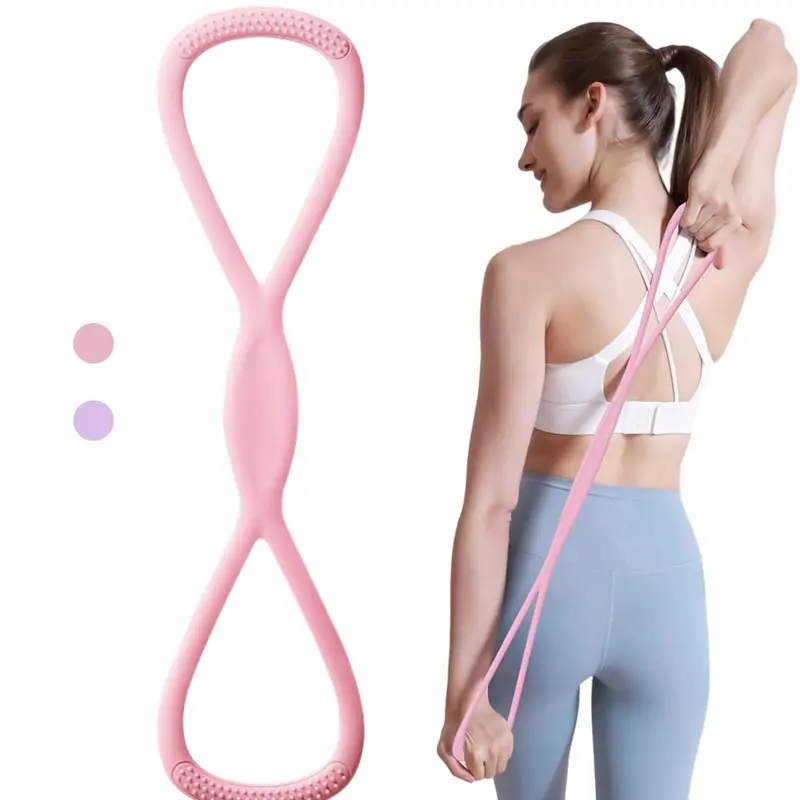 Figure 8 Resistance Bands,Yoga Resistance Band Stretch Fitness Band,Pull Rope,Chest Arm and Shoulder Stretch Bands Exercise Equipment for Home Workout,Physical Therapy,Strength Training,Yoga,Pilates,Equipment for Home Workout