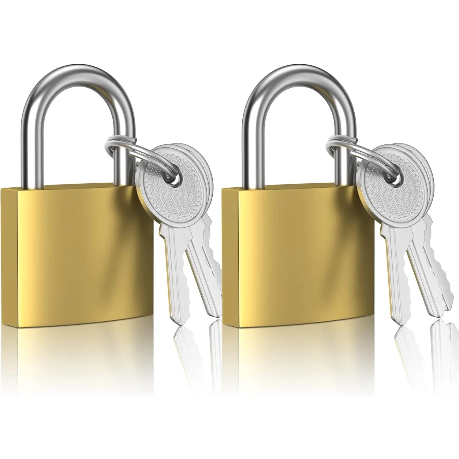 2 Pcs Small Keyed Padlocks, Locker Lock, Locks with Keys 32mm, Gold, Compact, Hardened Alloy, Securing Luggage, Gym Lockers