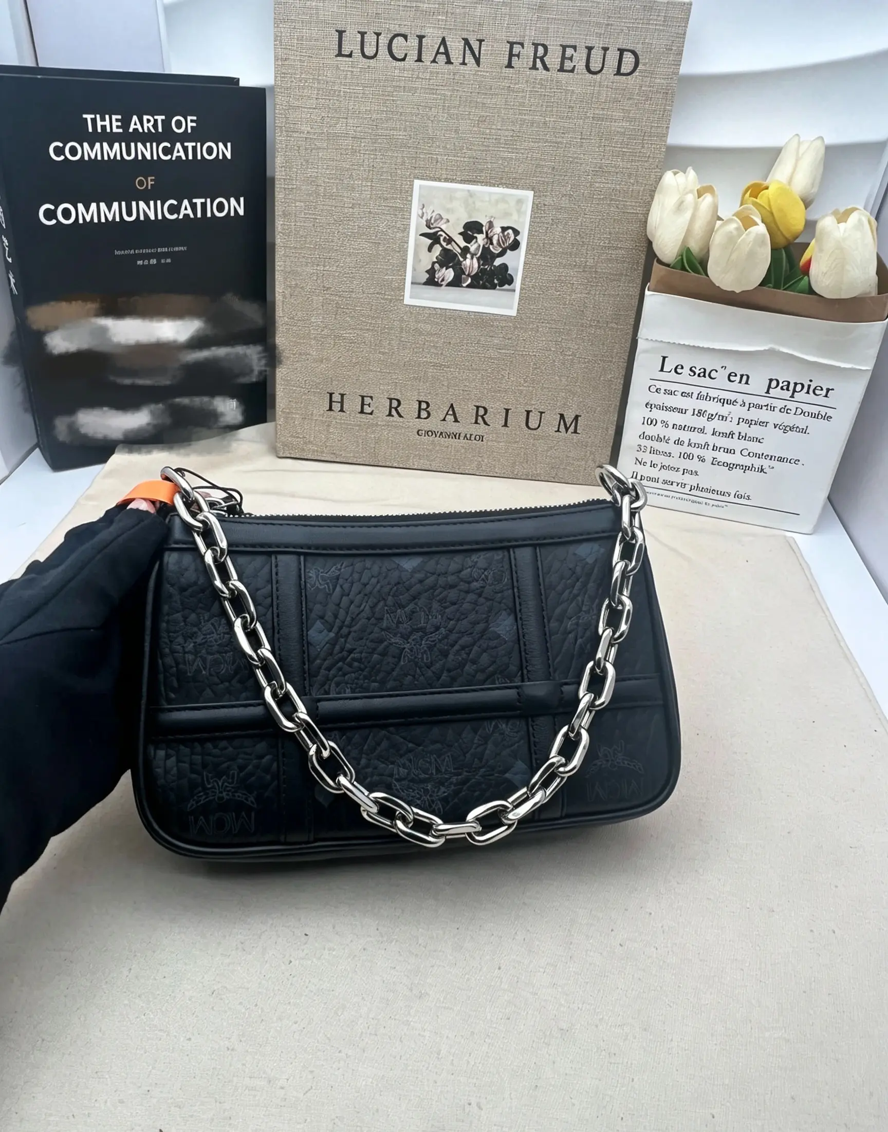 Pre-owned MCM Delmy Visetos Shoulder Mini ASA01152