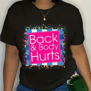 100% Cotton Unisex Back Body Hurts Funny Workout Gym Meme Parody T-Shirt