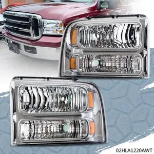 CROSSDESIGN Headlight Amber Corner Headlamps Fit For 2005-2007 Ford F250 F350 Super Duty