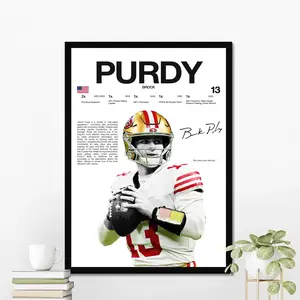 Brock Purdy Hardline Series Poster, Brock Purdy Signature Poster, San Francisco Football Wall Art For Fans, Sport Gift For Men [UNFRAMED - PRINT ONLY]