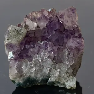 Brazil Amethyst Quartz Cluster — Calcite Inclusion Formation (Collector Specimen)