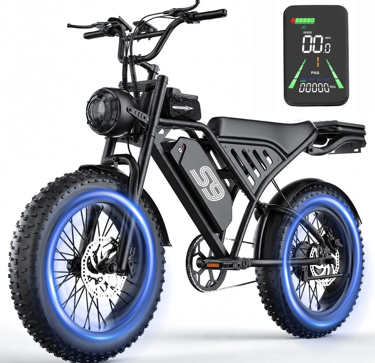 20" Fat Tire Adults Electric Bike 2500W 35Mph 48V 20Ah Mountain Ebike