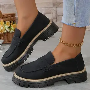 Womens Loafers Shoes Platform Chunky Penny Loafer Lug Sole Comfortable Slip On Work Office Business Casual Dress Shoes, US Size 5-11.5