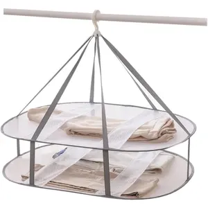 Large Folding Laundry Drying Rack, Clothes Drying Rack, Portable Sweater Drying Rack, Mesh  air Dryer, Lay fold Flat Dry Hanger for Indoor Outdoor, Delicates, Towel, Socks,Swimsuit (Grey)