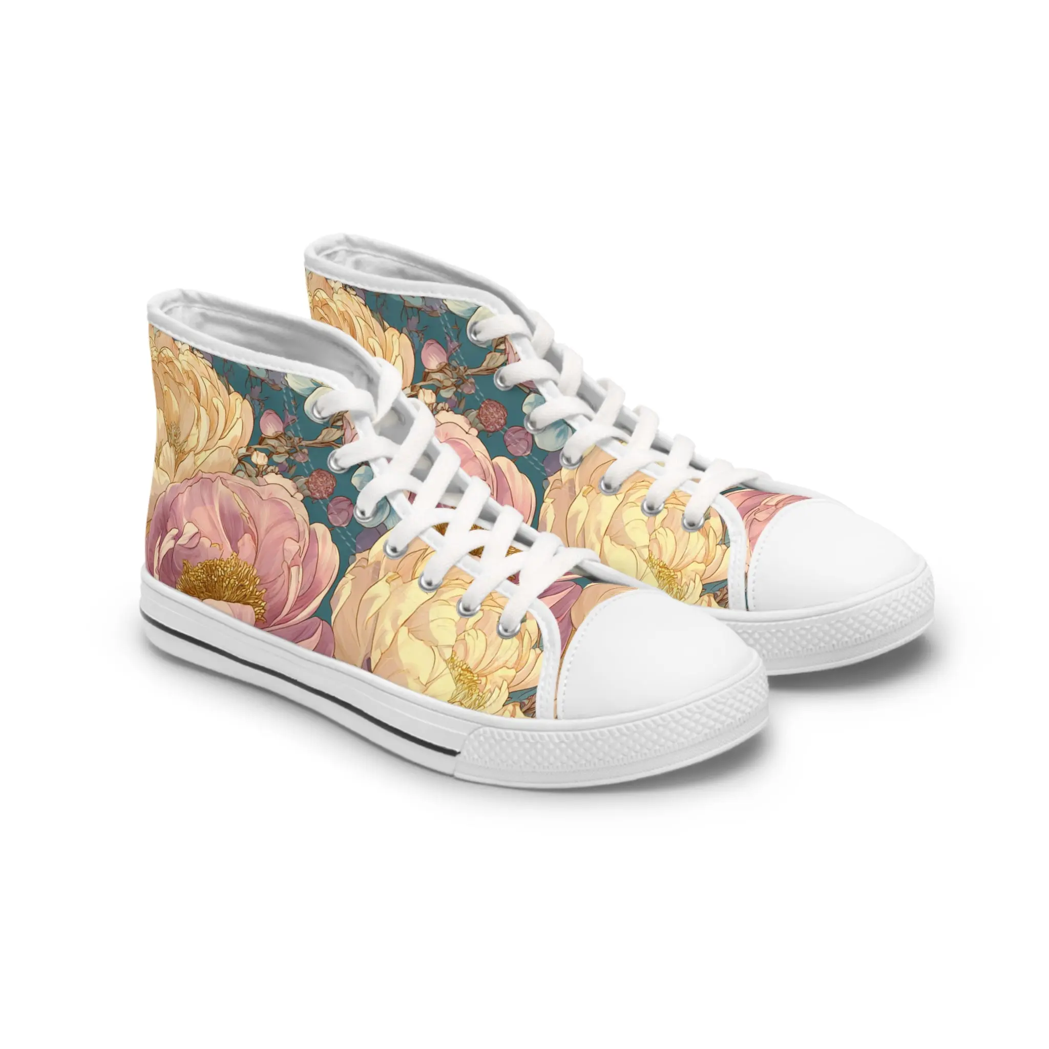 Peony Passion - Anime High-Top Sneakers