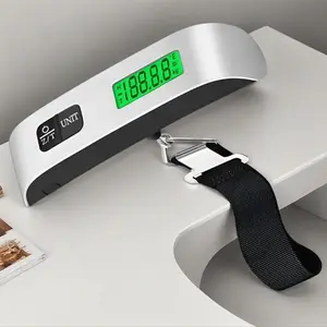 Portable Digital Luggage Scale – 110lbs Hanging Baggage Scale with Backlit LCD, Accurate Hook & Strong Straps for Suitcase & Pet, Easy Travel Essential Organiser Hangable Hangers