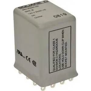 Square D Electromechanical Plug-in General Purpose Relay 5 Amp at 240 VAC, 4PDT, 120 VAC at 50/60 Hz 8501RS34V20