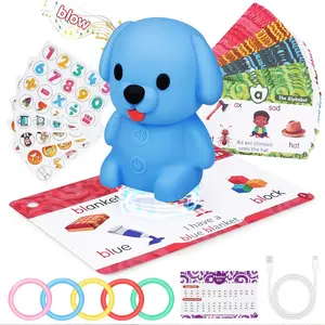 Talking Phonics Flash Cards with ReaderDog, Learn to Read with 81 Pages, 81 Sentences, 592 Words & 81 Stickers, Toddler Educational Learning Toys for Kids Ages 3–8, Kindergarten, 1st Grade, 2nd Grade