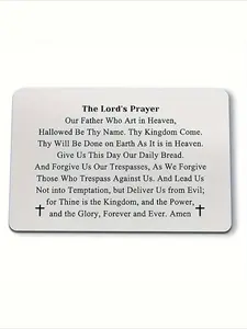 The Lord's Prayer Wallet Card, Bible Card, Metal Card, Religious Gift, Christian Easter Prayer Gift, Bible Gift, Gift for Daughter, Son, or Friend, Inspirational Gift, Christmas Gift, Graduation Gift