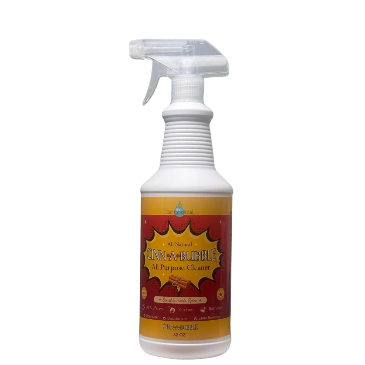 EarthSential Cinn-a-Bubble All Purpose Cleaner 32oz Spray - All Natural - Non-toxic - Multi-Surface