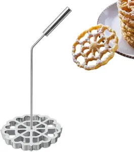 Bunuelos Mold with Handle, Rosette Timbale Iron Set Aluminium Waffle Molds with Handle, Funnel Cake Ring, Molde Para Buñuelos De Viento Maker Mexicanos.