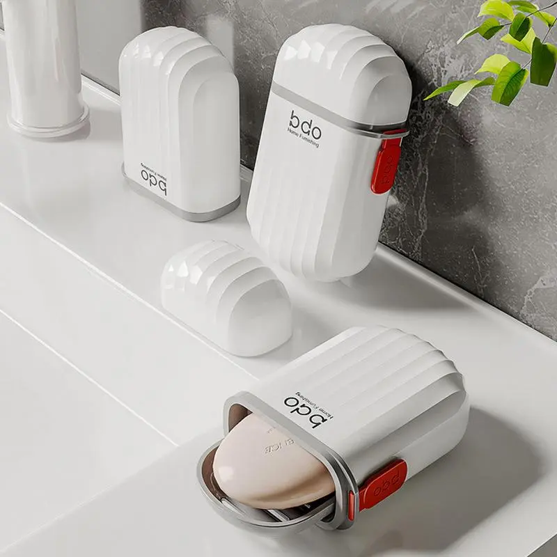 Soap box Student dormitory bathroom sealed waterproof soap box with lid necessary for business trips drain soap box